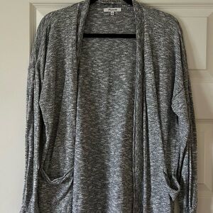 Madewell Gray Open-Front Cardigan Sweater